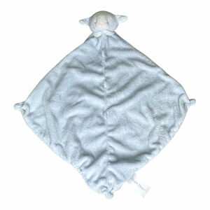 Angel Dear Lamb Lovey Baby Blankie Security Blanket Teether Knotted Corners Blue